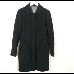 J. Crew Double Cloth salon coat in black